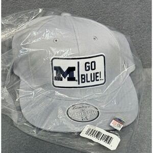 "M Go Blue" University Of Michigan Wolverines Gray Unisex Cap Hat New Fitted